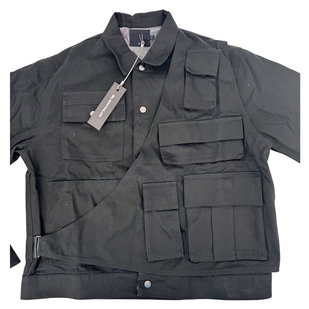 BLACKTAILOR Utility Cargo‎ Jacket Small Black Multi Pocket Mens Military New